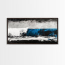 Ocean Wave, Blue, Modern, Canvas Print, Abstract Coastal Wall Art, Surfing Theme Artwork, Contemporary Beach Decor, Large Wall Art