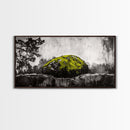 Mossy Rock, Abstract Nature, Green and Black Art, Canvas Print, Rustic Wall Decor, Boho Artwork, Modern Farmhouse Decor