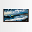 Stormy Waves, Dramatic Seascape, Canvas Print, Coastal Wall Art, Beach House Decor, Nautical Art, Moody Ocean Scene, Living Room Wall Art