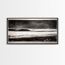 Stormy Ocean Wave, Black and White Seascape, Coastal Wall Art, Nautical Decor, Minimalist Artwork, Beach House Vibes, Framed Canvas Print