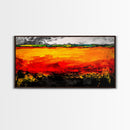 Fiery Horizon, Abstract Landscape, Modern Southwest Art, Bold Colorful Painting, Dramatic Wall Art, Living Room Art, Framed Canvas Print