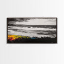 Moody Seascape, Coastal Waves, Black and White Art, Canvas Print, Beach House Decor, Modern Minimalist Wall Art, Office Wall Decor