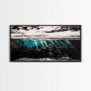 Underwater View, Ocean Depths, Abstract Seascape, Coastal Home Decor, Blue Water Art, Framed Canvas Print, Living Room Wall Art, Unique Art