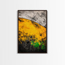 Golden Hills, Abstract Landscape, Earthy Tones, Autumn Wall Art, Warm Color Palette, Nature Inspired, Living Room Art, Framed Canvas Print