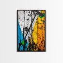 Abstract Dart, Modern Wall Art, Graffiti Style, Bold Colors, Urban Art Decor, Unique Home Aesthetic, Framed Canvas Print