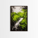 Greenery Path, Enchanted Forest, Nature Trail, Framed Canvas Print, Boho Wall Art, Botanical Home Decor, Living Room Artwork, Cozy Aesthetic