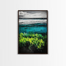 Ocean Landscape Art, Coastal Wall Print, Beach House Decor, Nature Inspired Art, Living Room Art, Minimalist Seascape, Framed Canvas Print