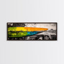 Abstract Surfboard, Bold Colors, Beach House Art, Framed Canvas Print, Tropical Wall Art, Coastal Decor, Boho Vibes, Surfing Gift