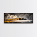 Mountain Coastline, Ocean Waves, Dramatic Sky, Canvas Print, Rugged Seascape Painting, Nature Wall Art, Living Room Accent Piece