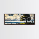 Scenic Tree, Nature Landscape Painting, Coastal Art Print, Living Room Wall Art, Tranquil Home Decor, Framed Canvas Print, Gift Idea