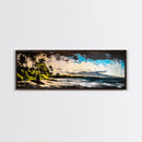 Surfer, Tropical Beach, Ocean, Sunset, Framed Canvas Print, Large Wall Art, Coastal Decor, Beach House, Modern Art, Living Room Wall Art
