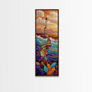 Lantern Ocean, Dreamscape Path – Canvas Print surreal ocean dream painting, fantasy art, whimsical coastal decor, imaginative bedroom wall art