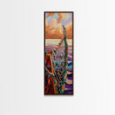 Net Ocean, Sunset Nautical – Canvas Print rustic fisherman’s net painting, nautical themed wall art, beach decor, living room statement art