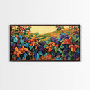 Grapes Harvest, Vineyard, Autumn, Framed Canvas Print vibrant fall kitchen wall art, farmhouse harvest decor, vineyard fruit painting