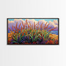 Wheat Grasses, Coastal, Sunrise, Canvas Print rustic boho kitchen wall art, country field beach decor, nature inspired autumn artwork
