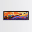Fishing Pole, Ocean Cast, Sunset Waters, Canvas Print, fisherman gift, nautical wall art, rustic cabin decor, outdoor artwork