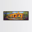 Desert Casa Art, Colorful Home, Cactus Painting, Framed Canvas Print, Vibrant Southwest Decor, Living Room Wall Art, Spanish Style Art