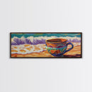 Beach Mug, Coastal Cup, Ocean Waves, Canvas Print, Beach Kitchen Art, Tropical Vibe, Boho Beach House, Nautical Wall Decor