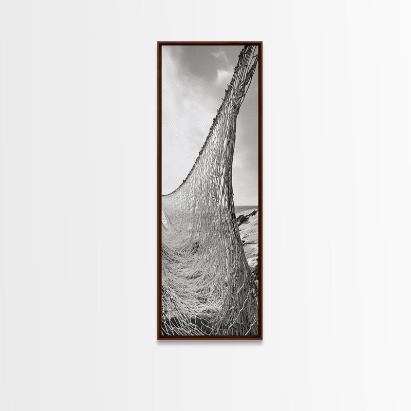 decorative fishing net in living room Fishing Net, Coastal Weave, Nautical Wall, Canvas Print, Seaside wall  decor, Rustic marine art, Neutral tones, Beach house living room piece