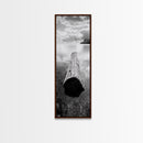 Driftwood Focus, Tranquil Waters, Lake Serenity, Canvas Print, Modern nature wall art, Neutral decor, Calm lakehouse bedroom piece