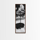 Beach Umbrella, Summer Shade, Ocean Serenity, Island Dreams, Coastal Peace, Framed Canvas Print, Living Room Wall Art, Boho Tropical Décor