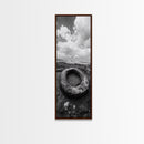 Tidepool Relic, Seaside Ruins, Moody Beach Scene, Framed Canvas Print, Coastal Bathroom Art, Ocean Inspired Decor, Surreal Photography