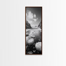 Arctic River, Snowy Mountains, Glacier Melt, Framed Canvas Print, Winter Landscape Art, Modern Living Room Decor, Nordic Aesthetic