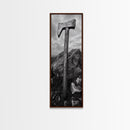 Rustic Axe Decor, Woodsy Cabin Vibes, Nature Photography, Masculine Art, Framed Canvas Print, Man Cave Decor, Garage Wall Art