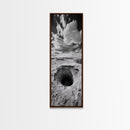 Desert Sinkhole Scene, Mysterious Landscape, Surreal Earth Art, Framed Canvas Print, Moody Bedroom Print, Office Wall Art, Cabin Wall Art