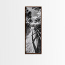 Beach Path, Palm Shadows, Coastal Walkway, Tropical Foliage, Canvas Print, Bathroom or Hallway Wall Art, Coastal Minimalist, Cozy Lodge Decor