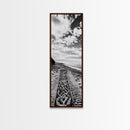 Beach Tapestry, Peaceful Shoreline, Boho Coastal, Framed Canvas Print, Yoga Room Wall Art, Neutral Beach Decor, Relaxing Home Vibe