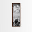 Zen Stone, Calm Waters, Smooth Pebbles, Framed Canvas Print, Spa Wall Art, Minimalist Bathroom Decor, Tranquil Home Accent