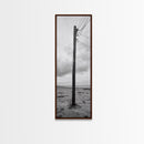 Utility Pole, Coastal Wires, Industrial Sky, Power Lines, Framed Canvas Print, Minimalist Photography, Loft Wall Art, Urban Decor