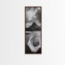 Dramatic Seaside Peak, Coastal Mountain Wall Art, Black Beach Photography, Bold Nature Decor, Canvas Print, Living Room Art