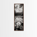 Water Lily Pond, Serene Botanical Art, Peaceful Garden Wall Decor, Zen Nature Print, Spa or Bedroom Accent, Framed Canvas Print