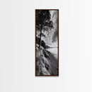 Coastal Tree, Ocean Horizon, Windswept Shore, Nature Calm, Moody Sky, Framed Canvas Print, Office Wall Art, Coastal Rustic Aesthetic