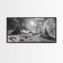 Desert Tent Scene, Surreal Tribal Landscape, Stormy Sky Tents, Canvas Print, Living Room Wall Art, Boho Nomad Aesthetic, Living Room Wall Art