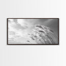 Windswept Grass, Minimal Nature, Calm Sky, Neutral Art, Framed Canvas Print, Bedroom Wall Art, Scandinavian Decor, Peaceful Pastel Tones