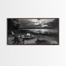 Fire Pit, Lake Sunset, Rustic Outdoors, Autumn Glow, Canvas Print, Cabin Wall Art, Fall Decor, Cozy Fireside Vibe, Nature Escape