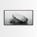 Iceberg Art, Arctic Calm, Winter Minimalism, Ocean Glacier Scene, Framed Canvas Print, Modern Wall Art, Minimalist Bedroom Decor