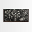 Cactus Blooms, Desert Flowers, Prickly Pear, Nature Closeup, Framed Canvas Print, Southwestern Art, Kitchen Wall Art, Boho Style