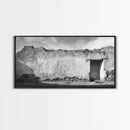 Adobe Wall, Desert Door, Rustic Texture, Framed Canvas Print, Southwest Wall Art, Neutral Earth Tones, Boho Western Living Room Decor