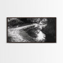 River Bend Trail, Peaceful Water Path, Tranquil Forest Landscape, Nature-Inspired Rustic Decor, Autumn Wall Art, Canvas Print
