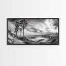 Palm Coast, Coastal Path, Ocean View, Scenic Walk, Canvas Print, California Beach Art, Entryway Decor, Tropical Landscape, Office Decor