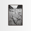 Fossil Rock Shore, Beach Minimalism, Sand Texture Art, Canvas Print, Coastal Wall Art, Natural History Decor, Abstract Earthy Art