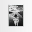 Kayak Lake View, Serene Water Landscape, Outdoor Adventure Art, Canvas Print, Cabin Wall Decor, Nature Lover Gift, Minimalist Water Art