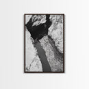 Rock Crevice, Light Ripples, Natural Texture, Abstract Nature, Framed Canvas Print, Kitchen Wall Art, Earth Tone Style, Modern Rustic