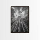 Tall Cactus, Desert Skies, Cactus Wall Art, Framed Canvas Print, Boho Desert Decor, Minimalist Nature Print, Bedroom Southwest Style
