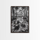 Swamp Scene, Cypress Trees, Reflection Water, Southern Nature, Canvas Print, Cabin Wall Art, Moody Landscape, Autumn Rustic Decor