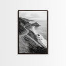 Winding Beach Road, Coastal Drive, Ocean Cliffs, Travel Landscape, Canvas Print, Office Wall Art, Fall Adventure Style, Neutral Coastal Decor